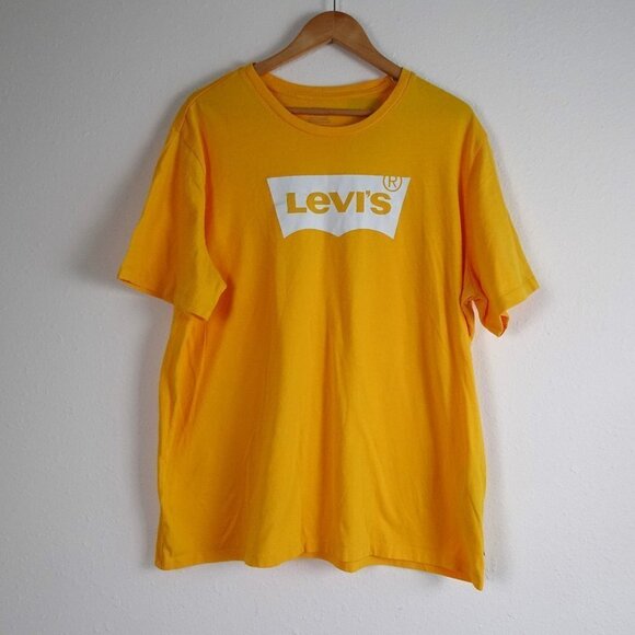Levi's T-Shirt Men's Size XL Yellow Short Sleeve - Picture 1 of 8